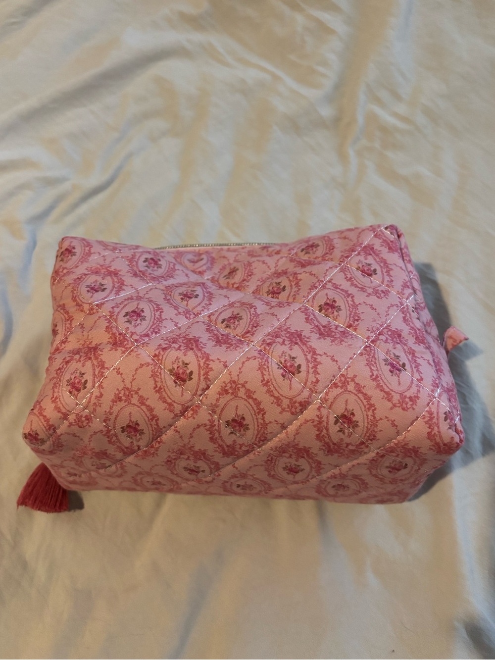 pink shabby chic coquette makeup bag